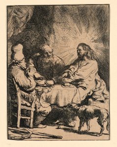 Cristo a Emmaus: La lastra più piccola da Rembrandt van Rijn