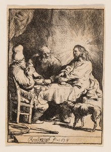 Cristo a Emmaus: la tavola più piccola da Rembrandt van Rijn