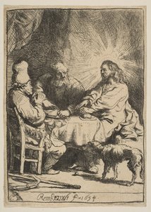 Cristo a Emmaus: La lastra più piccola, 1634 da Rembrandt van Rijn