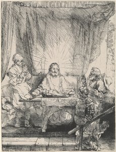 Cristo a Emmaus: la lastra più grande da Rembrandt van Rijn