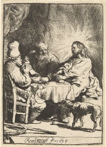 Cristo a Emmaus: la lastra più piccola da Rembrandt van Rijn