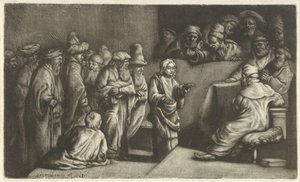 Cristo che disputa con i dottori: uno schizzo da Rembrandt van Rijn