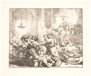 Cristo scaccia i mercanti dal tempio da Rembrandt van Rijn