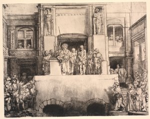 Cristo presentato al popolo: grande lastra oblungo da Rembrandt van Rijn