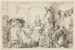 Cristo seduto mentre discute con i dottori da Rembrandt van Rijn