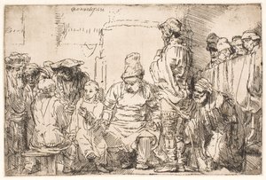 Cristo seduto mentre discute con i dottori da Rembrandt van Rijn