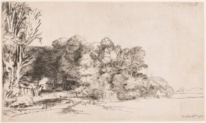 Gruppo di alberi con vista da Rembrandt van Rijn