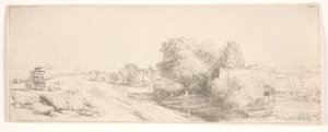 Contre-épreuve di “Paesaggio con il lattaio” da Rembrandt van Rijn