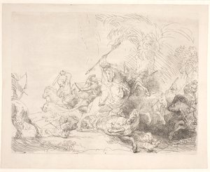 La Grande Caccia al Leone da Rembrandt van Rijn