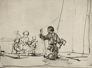 La Sacra Famiglia nella bottega da Rembrandt van Rijn