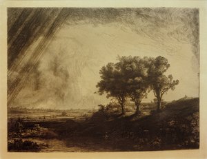 Il paesaggio con i tre alberi da Rembrandt van Rijn
