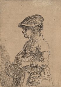 Ragazza con un cesto, c. 1642 da Rembrandt van Rijn