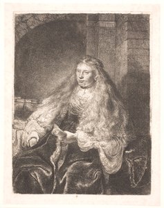 Ragazza con capelli che cadono sulle spalle (la "grande sposa ebrea") da Rembrandt van Rijn