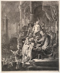 Gesù davanti a Pilato: grande lastra da Rembrandt van Rijn