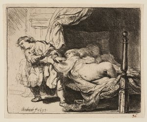 Giuseppe e la moglie di Potifar da Rembrandt van Rijn