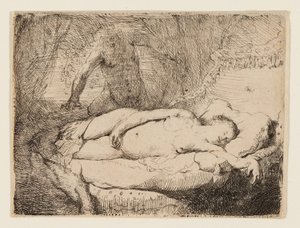 Giove e Antiope: Piatto più piccolo da Rembrandt van Rijn
