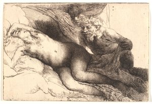Giove e Antiope: la lastra più grande da Rembrandt van Rijn