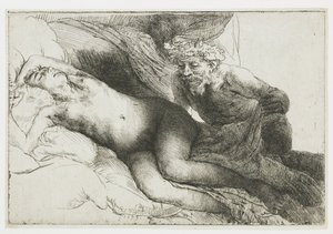 Jupiter and Antiope: the larger plate da Rembrandt van Rijn