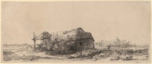 Paesaggio con cottage e fienile: Oblungo da Rembrandt van Rijn