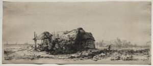 Paesaggio con cottage e fienile da Rembrandt van Rijn