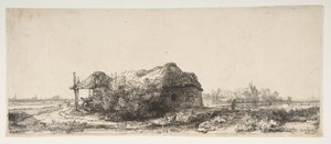 Paesaggio con cottage e fienile da Rembrandt van Rijn