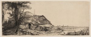 Paesaggio con un cottage e un grande albero da Rembrandt van Rijn
