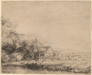 Paesaggio con una mucca da Rembrandt van Rijn