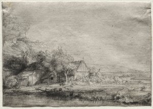 Paesaggio con mucca da Rembrandt van Rijn