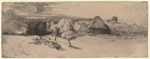 Paesaggio con edificio agricolo e la "Casa con la torre"