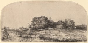 Paesaggio con fienile e gregge di pecore da Rembrandt van Rijn