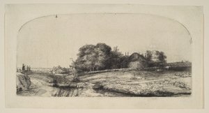 Paesaggio con fienile e gregge di pecore da Rembrandt van Rijn