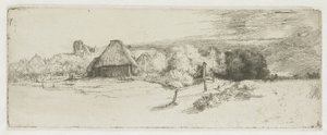 Paesaggio con un fabbricato agricolo e la “casa con la torre” da Rembrandt van Rijn