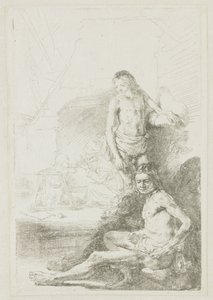 Nudo maschile, seduto e in piedi da Rembrandt van Rijn