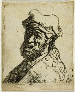 Uomo che grida, tre quarti a sinistra: busto da Rembrandt van Rijn