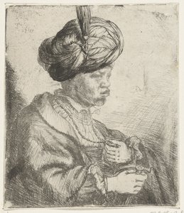 Uomo con turbante, c.1660-70 da Rembrandt van Rijn