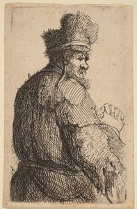 Anziano visto di spalle, di profilo verso destra da Rembrandt van Rijn
