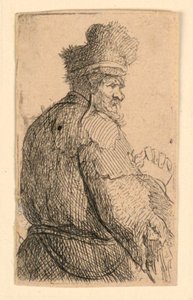 Vecchio visto da dietro, profilo a destra: Mezza figura da Rembrandt van Rijn