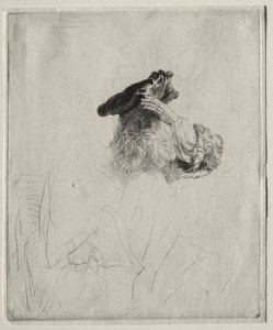 Vecchio che si copre gli occhi con la mano, c. 1639 da Rembrandt van Rijn