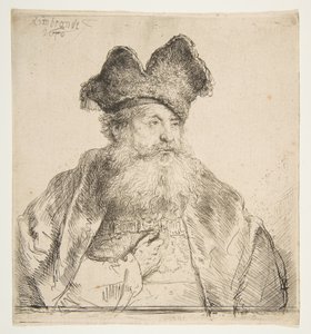 Vecchio con cappello di pelliccia diviso