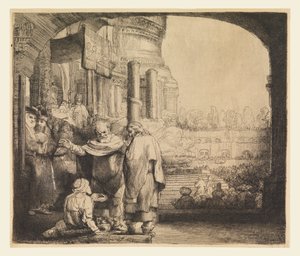 Pietro e Giovanni alla porta del tempio da Rembrandt van Rijn