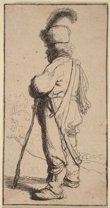 Polacco appoggiato a un bastone da Rembrandt van Rijn