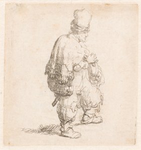 Polacco in piedi con le braccia incrociate da Rembrandt van Rijn