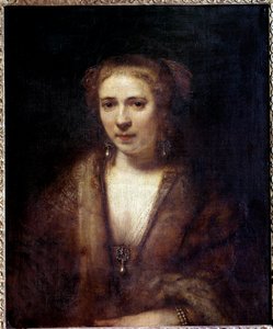 Ritratto di Hendrickje Stoffels (1625-1663) con il berretto di velluto, compagna del pittore da Rembrandt van Rijn