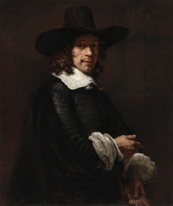 Ritratto di un Gentiluomo con Cappello Alto e Guanti da Rembrandt van Rijn