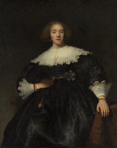 Ritratto di una giovane donna con un ventaglio da Rembrandt van Rijn