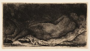 Nudo femminile reclinato da Rembrandt van Rijn