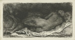 Nudo femminile reclinato da Rembrandt van Rijn
