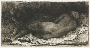 Nudo femminile reclinato da Rembrandt van Rijn