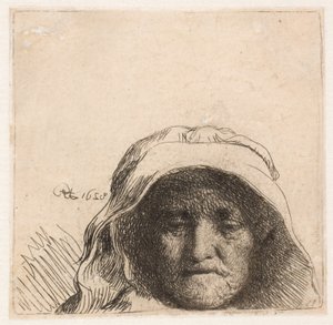 La madre di Rembrandt: solo il busto, di fronte da Rembrandt van Rijn