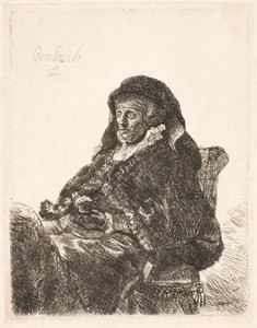 La madre di Rembrandt in abito vedovile e guanti neri da Rembrandt van Rijn